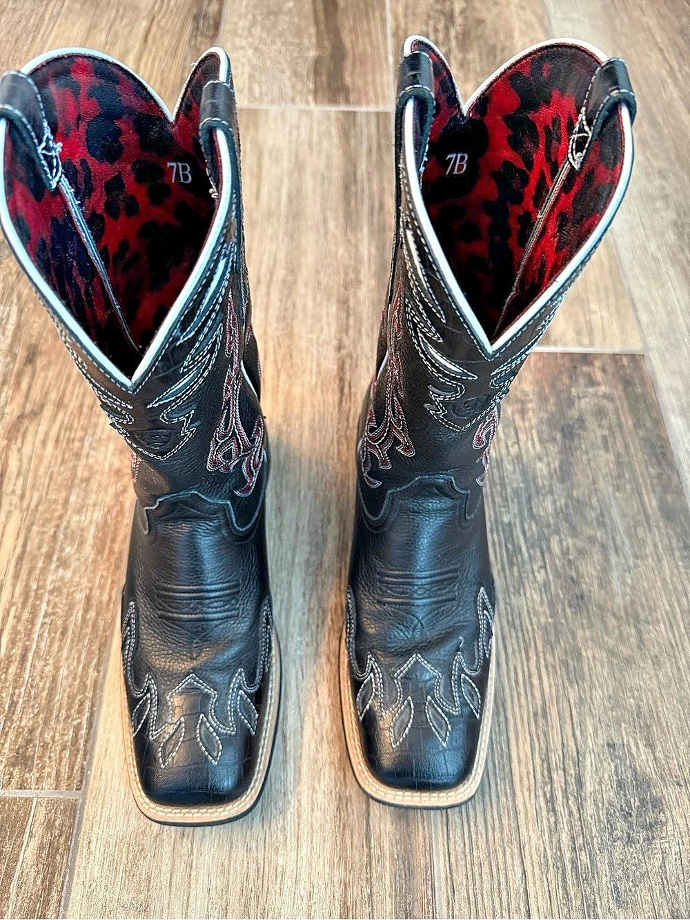 Ariat Western Boots Black & Red US 7B